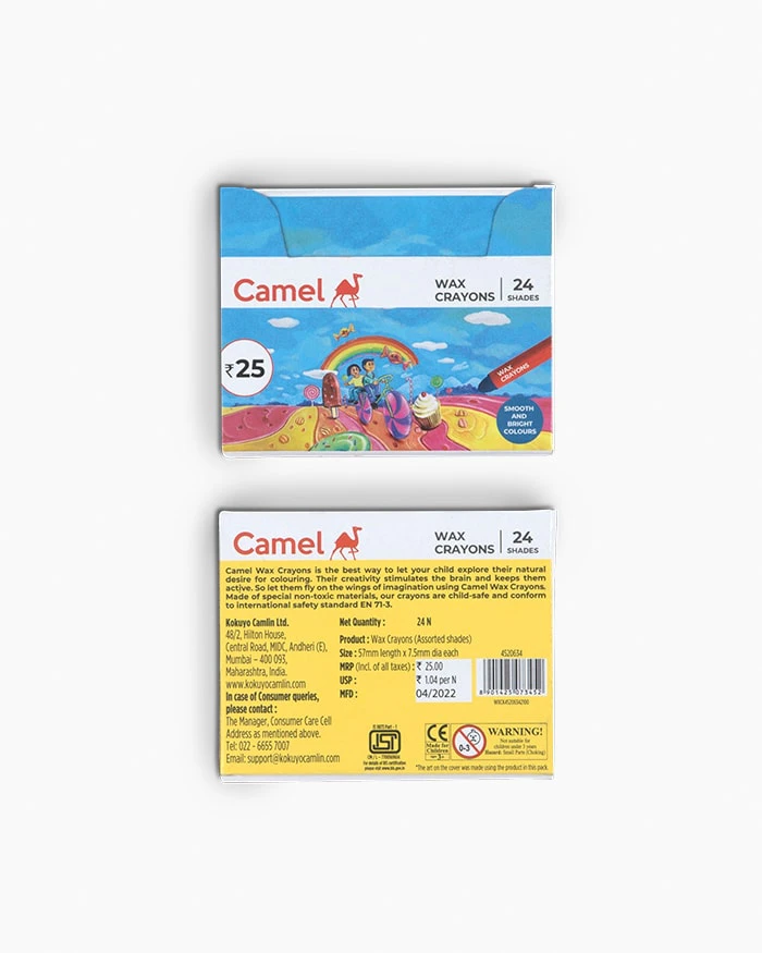 Camel Wax Crayons Colour (24 Shades)